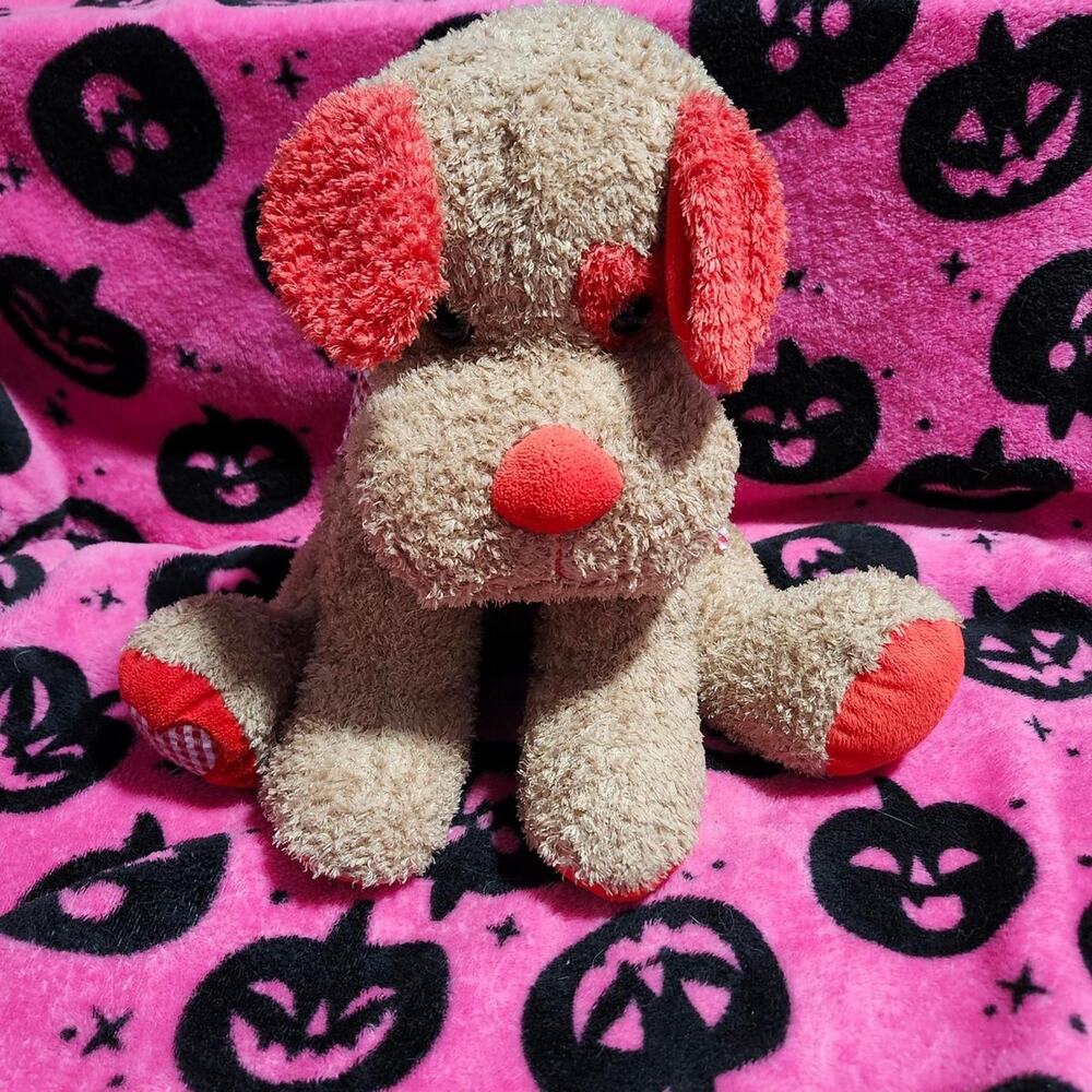 Animal Adventure Brand Brown and Red Heart Valentines Day Dog Plush